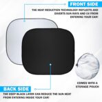 2 Piece Car Windshield Sun Shade Foldable | Durable Polyester Windshield Sunshade Blocks Sun, Heat, and UV Rays | Sunshade for Car Ensuring Interior Protection | Small (29"x23.5") - Image 7