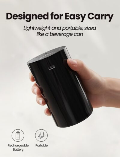 Waterless Essential Oil Diffuser, Portable Aromatherapy Diffuser with 20mL Capacity, Battery Operated Mini Scent Diffuser,3 Mist Levels & Timers, Leak-Free, for Home, Car, Office (Black) - Image 5