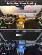 EcoNour Windshield Sunshade Compatible for Honda Civic 11th Gen 2022-2024 2025 2026 Including LX, Sport, EX, Touring, and Si Window Sun Shade Cover, UV Heat Blocker & Protector, Car Accessories - Image 4