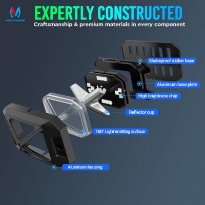 MICTUNING C4 RGBW Rock Lights Kit, 12 Pods 360° Ultra-Bright 4-Sided Wide Beam Angle Underglow Neon Accent Lighting Kit, Microphone Sync with APP Control, IP68 Waterproof - Image 9