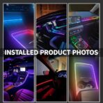Ambient Lighting Car Led Lights Interior Kit,2PCS 43.3 inches Dream Color Acrylic Led Strips Lights for Car Interior Dashboard,DC 12V Fiber Optic Music Sync Neon Ambiance Lighting with Wireless APP - Image 4