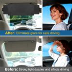 Veharvim Sun Visor Extender for Car (Polarized, UV400, PC Lens, 2 Side Sunshade), Car Visor Extender Sun Blocker, Visor Extender Attachment, Anti-Glare for Safe Driving - Image 3