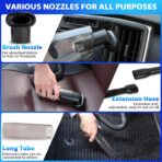 THINKWORK Car Cleaning Kit, Car Detailing Kit Interior Cleaner with High Power Handheld Vacuum, 10Pcs Detailing Brush and Storage Bag, Gray Auto Interior Cleaning Kit for Men - Image 3