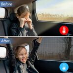 Car Window Shades, 2 Pack Breathable Mesh Car Side Back Window Sun Shades, Stretchy Window Screen for Baby Family Pet UV Protection, Window Covers Fit for Most(95%) of Cars - (Medium 39"x19") - Image 2
