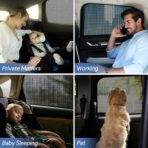 Car Window Shades, 2 Pack Breathable Mesh Car Side Back Window Sun Shades, Stretchy Window Screen for Baby Family Pet UV Protection, Window Covers Fit for Most(95%) of Cars - (Medium 39"x19") - Image 6