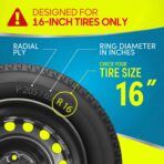 BDK (Set of 4) Matte Black 16" Inch Rims Hubcaps Car Wheel Hub Caps Wheel Covers, Snap-On Direct OEM Replacement Toyota, Honda, Nissan, Ford, Mazda, Chevrolet, Kia, Hyundai, Volvo, BMW - 7 Spokes - Image 2