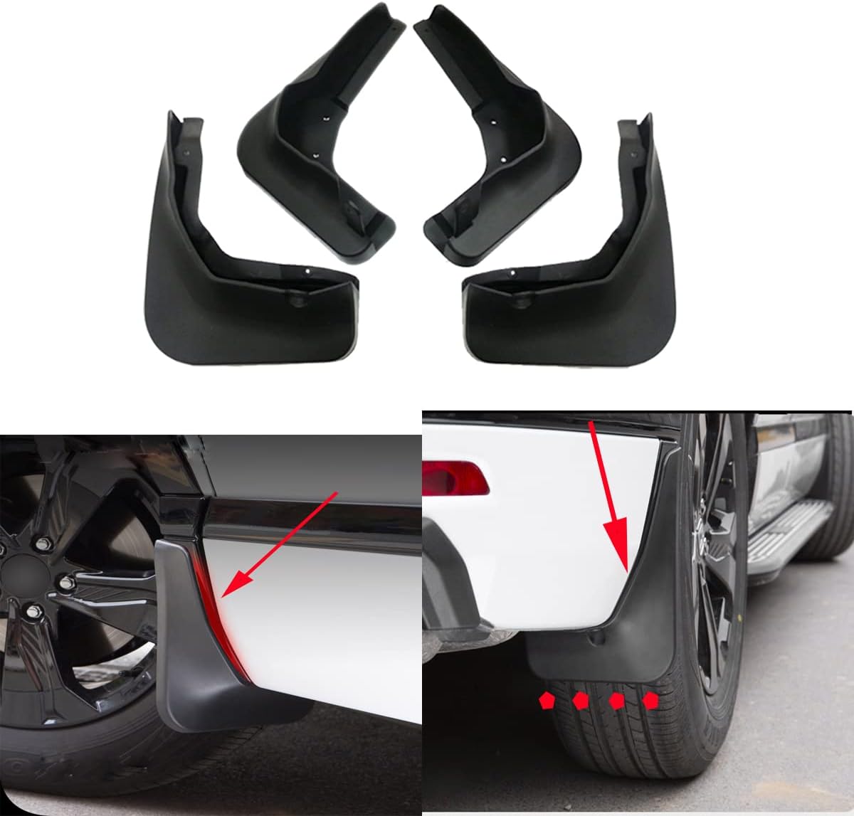 1774737864_61MsPpoG87L._AC_SL1200_.jpg 4Pcs Mud Guards Auto Mud Flaps Splash Guards Exterior Guards Fender Compatible with Honda HR-V HRV 2015 2016 2017 2018 Mudguards Mudflaps - Image 1