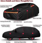 Special 16 Layers Full Car Cover Fit for 2020-2024 TES-la Model Y, Ultra Heavy 600D Oxford Cloth, All-Weather Protection Summer Sun Exposure and Winter Snow Rain Dust UV, Black - Image 5