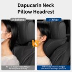Car Headrest Memory Foam Neck Pillow for Driving with Leather Cover Soft Comfortable Seat Head Pillow Cushion for Most Cars SUV Sedan Home Office Black (2PC) - Image 8