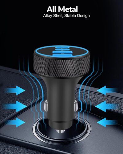 iPhone 17 16 15 Car Charger Fast Charging, 90W 4-Port USB C Fast Car Charger Cigarette Lighter Adapter with 240W 3FT USB-C Cable for iPhone 17/Air/17 Pro/17e/16/15 Pro Max/Plus/16e, iPad, Android - Image 8