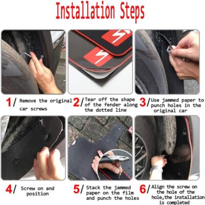 4 pcs Car Rubber Mudguard Mud Flaps Splash Guards Rubber Mudguard for Pickup SUV Sports Mud Flaps Guards Splash Front and Rear Universal (USA Flag) - Image 6