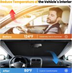 Car Windshield Sun Shade - Foldable Car Sun Shade Windshield for Front Window, Reflector Sunshade Offers Ultimate Protection for Cars Interior (55.2 x 31.5 in) - Image 5