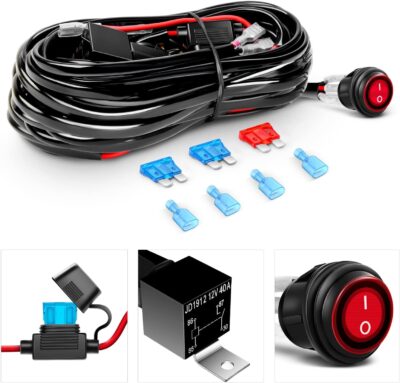 GOOACC 2 PCS 18w Spot Led Light Bar Work Light Pods Off Road Driving Light Fog Light Reverse Lights with 16AWG Off Road Wiring Harness-2 Leads for Truck Truck Boat SUV ATV, 2 Years Warranty - Image 4