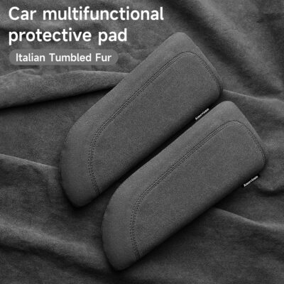 Italian Alcantara Style Fur Car Elbow Rest Pad - Universal Armrest & Knee Cushion - Thigh Support Comfort Pillow - Image 8