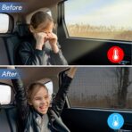 AUGOLA Car Window Shades, 2 Pack Breathable Mesh Side Sun Shades, Stretch Screens for Baby/Camping, Heat Block UV Protection, Back Window Covers for Car, Truck, SUV, Van (XL 63''x28'') - Image 2