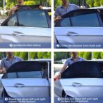 AUGOLA Car Window Shades, 2 Pack Breathable Mesh Side Sun Shades, Stretch Screens for Baby/Camping, Heat Block UV Protection, Back Window Covers for Car, Truck, SUV, Van (XL 63''x28'') - Image 5