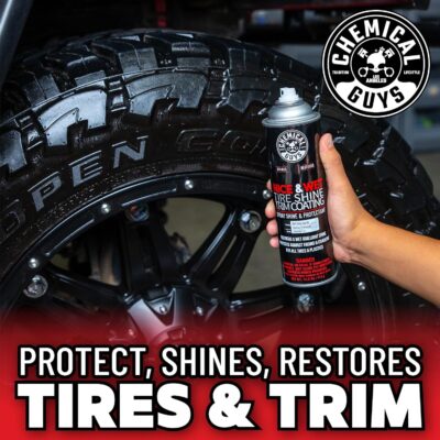 Chemical Guys Nice and Wet Tire Shine (Aerosol) (2 Pack) – High Gloss Tire Dressing Spray for Black Shine & Water-Based Protection - Image 5