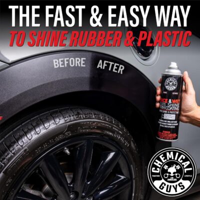 Chemical Guys Nice and Wet Tire Shine (Aerosol) (2 Pack) – High Gloss Tire Dressing Spray for Black Shine & Water-Based Protection - Image 8
