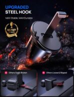 Firm-hold Air Vent Car Phone Holder for iPhone,Rotatable Universal Phone Mount with Adjustable Wide Clamp Metal Hook,Anti-vibration,Single-press Release,Heat-resistant,(Upgrade Hook Clip Never Shake) - Image 2