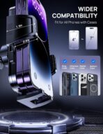 Firm-hold Air Vent Car Phone Holder for iPhone,Rotatable Universal Phone Mount with Adjustable Wide Clamp Metal Hook,Anti-vibration,Single-press Release,Heat-resistant,(Upgrade Hook Clip Never Shake) - Image 5