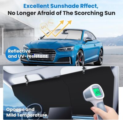 Storage-Free Windshield Sun Shade for Car - Adjustable Auto Retractable, UV & Heat Protection, Easy to Use - Universal Fit for Car, Ideal for Camping Outdoor & Daily Parking (Not Fit Truck) - Image 4