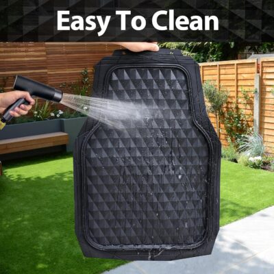 CAR PASS Heavy Duty Rubber Car Mats, Deep Dish All-Weather Floor Mat for Car Full Set Durable Anti-Slip 3D Rhombus Waterproof Trim to Fit Liner Universal Fit Automotive,Sedan,SUV,Truck, 3 Piece Black - Image 9