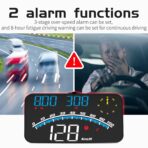 GPS Digital Speedometer with Compass, Time, Driving Distance, Fatigue Driving Reminder, Overspeed Alarm 5.5" MPH Head Up Display HUD for All 5V Vehicle - Image 3