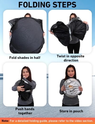 EcoNour Windshield Sunshade for Toyota 4Runner 2010-2023 2024 2025 2026, SR5, Trail, TRD (Off-Road, Premium, Pro) Limited, Front Window Sun Shade Cover, UV Heat Blocker & Protector, Car Accessories - Image 7