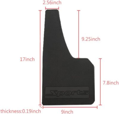 Universal Car Mud Flaps Rubber Mudguard Splash Guards Rubber Mudguard for Universal Sports Mud Flaps Guards Splash Front Or Rear Guards（Black） - Image 5