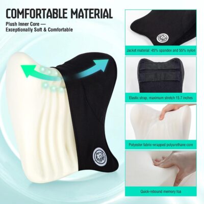 Car Neck Pillow for Driving Seat, Soft Memory Foam Headrest Pillow with Adjustable Strap and Removable Cover, Ergonomic Neck Support for Car, Office Chair, Gaming Chair – Black - Image 3