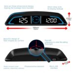 Digital GPS Speedometer MPH for Car 5.5 inch LCD Heads Up Display HUD with Compass Speed Fatigued Driving Alert Overspeed Alarm Trip Meter for All 5V Car - Image 7