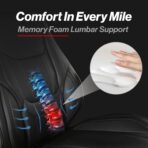 Coverland Custom Car Seat Covers Front Seats for [2017-2026 Honda Civic Sedan, Hatchback] - Protector Car Seat Cover Water Resistant Leather Memory Form Back Support Seat Cushion [Front-Black] - Image 3