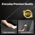 Coverland Custom Car Seat Covers Front Seats for [2017-2026 Honda Civic Sedan, Hatchback] - Protector Car Seat Cover Water Resistant Leather Memory Form Back Support Seat Cushion [Front-Black] - Image 7