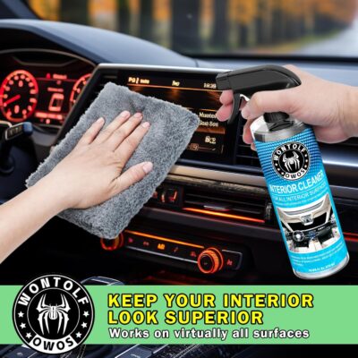 Wontolf Car Wash Kit, Car Cleaning Kit with Long Handle Car Wash Brush, Car Wash Soap, Interior Cleaner, Wheel Cleaner, Window Squeegee, Car Interior Detailing Kit for Cars Trucks RVs SUVs - Image 5