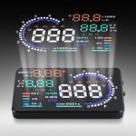 5.5inch Car HUD Car, Auto Windshield Screen Speed Display, OBD 2 EU OBD Compatible, with Driving Mileage Measurement for Cars