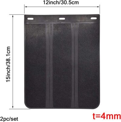 2pcs/Set Universal Heavy Duty Rubber Mud Flaps Car Pickup SUV Vans minivans Light Trucks RVs SUVs Semi-Truck Motor Home 4x4 4WD Off-Road Splash Guards Mudflaps Mudguards Dirty Traps 15”x12” - Image 3