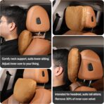 2pcs Car Neck Pillow for headrests,Support Drive Seats Head Cushion Pillows,Superfiber Suede,Plant-Based Polyester,Thickness & Height Adjustable,11.8x7.5,Inner Liner fillable(Off-White) - Image 4