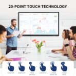 86" Touchscreen Monitor Smart Board, 4K Interactive Presentation Electronic Whiteboard with Android 13, Digital Signage Display for Office, Classroom,RAM 4GB+ ROM 32GB - Image 2