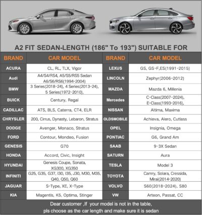 Kayme 7 Layers Heavy Duty Car Cover Waterproof All Weather, Full Exterior Cover Outdoor Snow Sun Uv Protection with Zipper for Automobiles, Universal Fit for Sedan (186 to 193 Inch) - Image 5