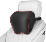 Crofy 2 Pack Car Neck Pillow, Softness Car Headrest Pillow for Driving with Adjustable Strap, 100% Memory Foam and Breathable Removable Cover, Comfortable Ergonomic Design (Red Side Rope)