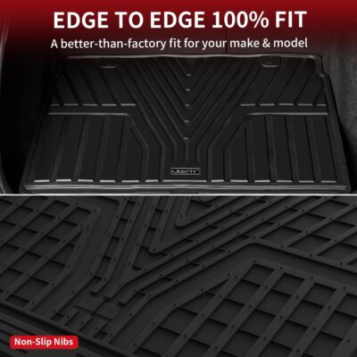 LASFIT Cargo Liner for Honda CR-V 2026 2025 2024 2023 (Gasoline & Hybrid & e:FCEV) All Weather TPE Car Trunk Mat (Upper Position), Cargo Only Black - Image 5