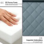 Car Armrest Cushion, Car Center Console Cover, Leather Armrest Cover for Car, Universal Middle Console Cushion with Storage Box, Cup Holder, Phone Slot, Waterproof Interior Accessories (Light gray) - Image 4