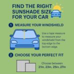 Dash Designs Universal Fit Retractable Shade Auto Windshield Sunshade Silver Reflective - Easy Storage for Sedans, SUV (23 Inch) - Image 3