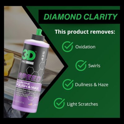 3D Speed All-In-One Polish & Wax – Scratch & Swirl Remover, Clear Coat Safe Paint Sealant – High Gloss Finish, Easy Application – 8oz – Made in USA - Image 8