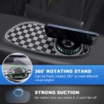 Multifunctional Car Anti Slip Pad, Multifunctional Rotatable Phone Holder Car DashboardMat with Temporary Parking Number, Auto Dashboard Organizer for Phone, Sunglass and Keys (Black-Gray) - Image 3