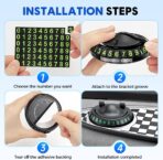 Multifunctional Car Anti Slip Pad, Multifunctional Rotatable Phone Holder Car DashboardMat with Temporary Parking Number, Auto Dashboard Organizer for Phone, Sunglass and Keys (Black-Gray) - Image 5