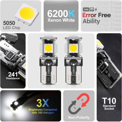 14pcs White LED Interior Lights Bulb Kit for Jee'p Commander 2006 2007 2008 2009 2010 LED Map Dome Footwell Trunk License Plate Lights Super Bright Interior Light Bulbs + Install Tool - Image 7