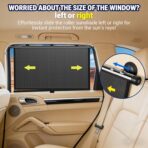 2 Pack Retractable Car Shades for Side Windows - Window Sun Shade for Car with Strong Suction Cups | Roller Shades UV Heat Block Sun Shade for Cars House Office Window (M:17.1"x19.6") - Image 6