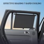 2 Pack Retractable Car Shades for Side Windows - Window Sun Shade for Car with Strong Suction Cups | Roller Shades UV Heat Block Sun Shade for Cars House Office Window (M:17.1"x19.6") - Image 8