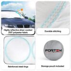 FORTEM Car Sun Shade for Windshield, Reflective Windshield Sunshade, 240T Polyester, Automotive Interior Sun Protection, Ultimate Heat and UV Shield, Foldable, Storage Bag - Image 8